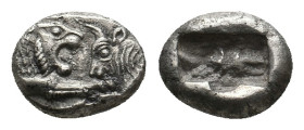 KINGS OF LYDIA. Sardes. Kroisos (Circa 564/53-550/39 BC). AR 1/6 Stater.
Obv: Confronted foreparts of lion and bull.
Rev: Two incuse square punches.
S...