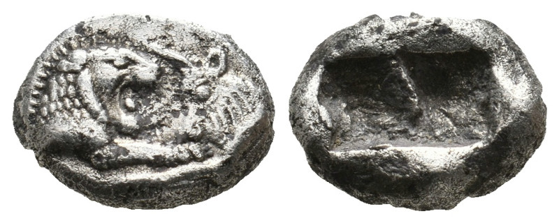KINGS OF LYDIA. Sardes. Kroisos (Circa 564/53-550/39 BC). AR 1/3 Stater.
Obv: Co...