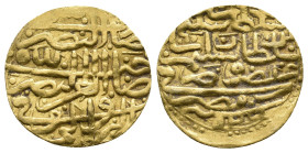 OTTOMAN EMPIRE. SULEYMAN I KANUNI (1520-1566 AD / 926-974 AH). AV Sultani. 926 AH Dated. Misr mint.
Obv: Daribun nadri sahib-ul-izzi ven-nasri fil-ber...