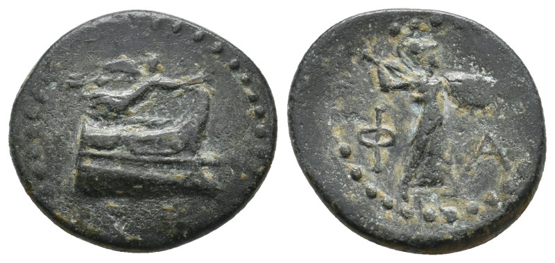 LYCIA. Phaselis. (Circa 190-167 BC). Ae.
Obv: Prow right; above, crowning Nike ...