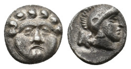 PISIDIA. Selge. (Circa 350-300 BC). AR Obol
Obv: Facing gorgoneion.
Rev: Helmeted head of Athena right; astragalos to left.
SNG BN 1930-4.
Condition:V...