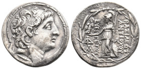SELEUKID KINGDOM. Antiochos VII Euergetes (Sidetes) (138-129 BC). AR Tetradrachm. Antioch on the Orontes.
Obv: Diademed head right.
Rev: ΒΑΣΙΛΕΩΣ ΑΝΤΙ...