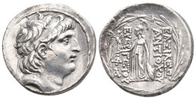 SELEUKID KINGDOM. Antiochos VII Euergetes (Sidetes) (138-129 BC). AR Tetradrachm. Antioch on the Orontes.
Obv: Diademed head right.
Rev: ΒΑΣΙΛΕΩΣ ΑΝΤΙ...