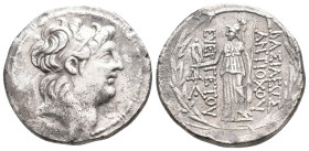 SELEUKID KINGDOM. Antiochos VII Euergetes (Sidetes) (138-129 BC). AR Tetradrachm. Antioch on the Orontes.
Obv: Diademed head right.
Rev: ΒΑΣΙΛΕΩΣ ΑΝΤΙ...