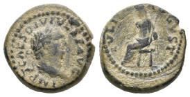 THRACE. Flavian Latin mint in Thrace. Titus with Julia Titi (79-81). Ae.
Obv: IMP T CAES DIVI VESP F AVG.
Laureate head right.
Rev: IVLIA AVGVSTA....