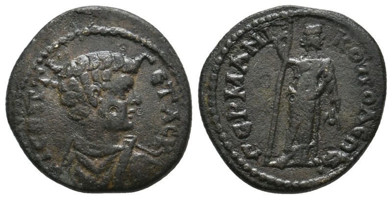 PAPHLAGONIA, Germanicopolis. Geta (198-217) Dated local year 214.
Obv: Π CEΠTI Γ...