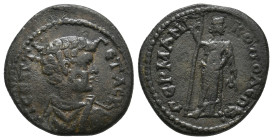 PAPHLAGONIA, Germanicopolis. Geta (198-217) Dated local year 214.
Obv: Π CEΠTI ΓETAC K
Bare-headed, draped, cuirassed bust right.
Rev: ΓΕΡMANIKOΠΟΛE N...