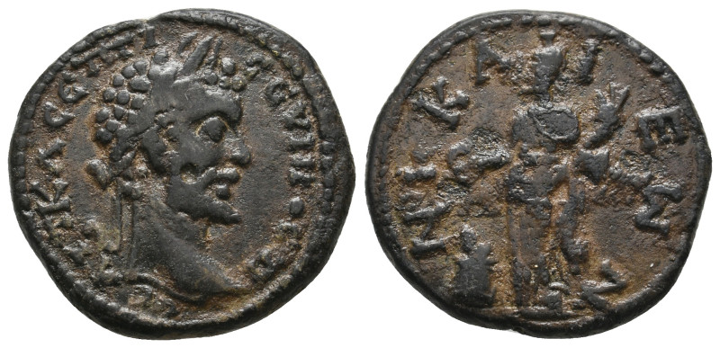 BITHYNIA, Nicaea. Septimius Severus 193-211 AD. AE.
Obv: AYT K Λ CEΠTI CEYHΡOC Π...