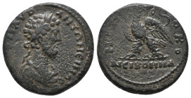 BITHYNIA. Nicomedia. Marcus Aurelius (161-180). AE
Obv: ΑVΤ Κ Μ ΑV ΑΝΤΩΝЄΙΝOС.
Laureate, draped and cuirassed bust right.
Rev: ΜΗΤΡ ΝЄΩΚ / ΝЄΙΚOΜΗ.
Ea...