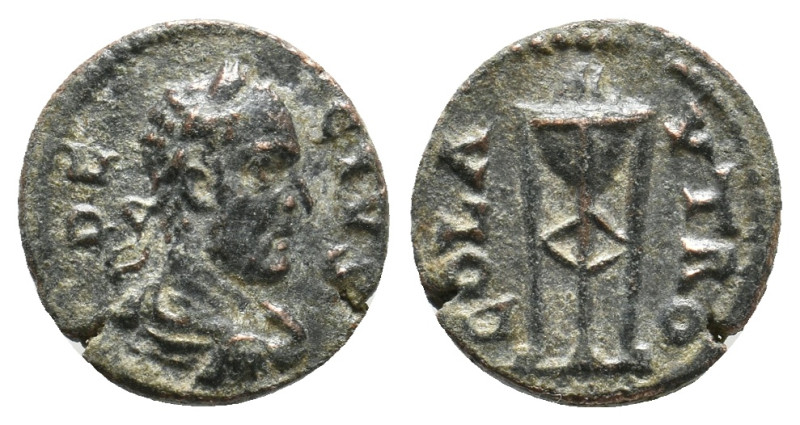 TROAS. Alexandria. Trebonianus Gallus (251-253). Ae Quadrans.
Obv: GALLVS.
Laure...