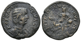 IONIA. Metropolis. Salonina (Augusta, 254-268). AE.
Obv: KOP•CAΛΩΝЄΙΝΑ•CЄΒ.
Draped bust right, wearing stephane.
Rev: MHTPOΠOΛITΩN
Kybele seated l...