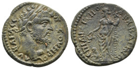 LYDIA. Bagis. Septimius Severus 193-211 AD. AE. Magistrate, Diogenos.
Obv: AY KAI Λ CEΠ CEOYHΡΟ
Laureate head right.
Rev: EΠI ΔIOΓENO AΡX BAΓHNΩN
Dion...