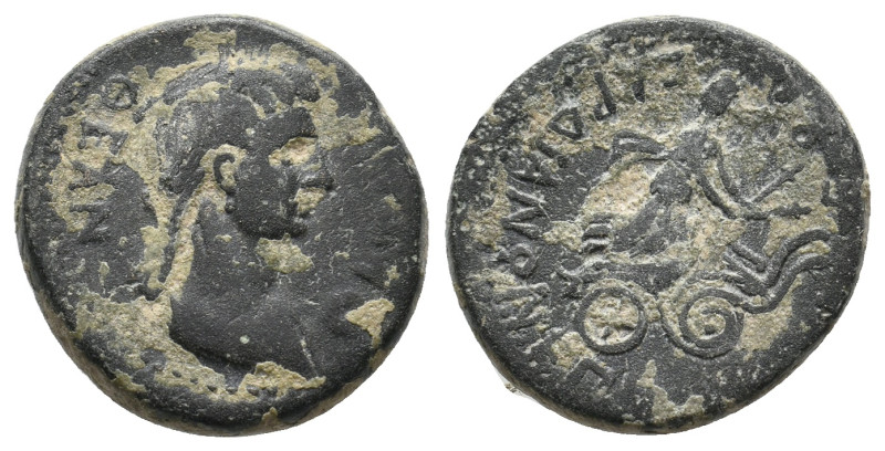 LYDIA. Sardes. Octavia AD 60. Mindios, magistrate.
Obv: ΘEAN OKTAOYIAN
Draped bu...