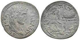LYDIA, Tripolis. Pseudo-autonomous. Time of Elagabalus to Gallienus, 218-268 AD. AE.
Obv: ΙƐΡΑ ϹΥΝΚΛΗΤΟϹ.
Draped bust of the Senate, right.
Reve: ΤΡΙΠ...