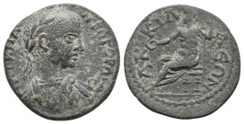 PHRYGIA. Accilaeum. Gordian III (238-244). AE.
Obv: ΑΥΤ Κ Μ ΑΝΤΩ ΓΟΡΔΙΑΝΟϹ
Laureate, draped and cuirassed bust right, seen from rear.
Rev:ΑΚ-ΚΙΛ-ΑƐΩΝ
...