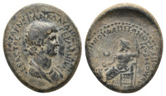 PHRYGIA. Acmonea. Nero (54-68). L. Servenius Capito & Julia Severa, magistrates.
Obv: AYTOKPATOP NEPΩN KΛAYΔIOΣ KAIΣAP / ΓEPMANIKOΣ ΣEBAΣTOΣ.
Barehe...