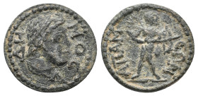 PHRYGIA. Apameia. AD 180-268
Obv: ΔHMOC
Draped bust of Demos right, hair bound in a taenia.
Rev: AΠAMEΩN
Eros, naked, standing right, holding bow,...