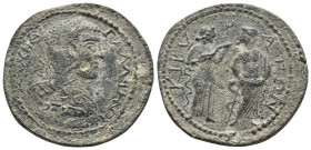 PHRYGIA. Cibyra. Gallienus (253-268). Ae.
Obv: AV KAI ΓAΛΛIHNOC.
Laureate, draped and cuirassed bust right.
Rev: KIBVPATΩN.
Hygieia standing right, ho...