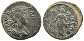 PHRYGIA. Docimeum. Pseudo-autonomous (2nd centuries AD) AD
Obv: IEPA CYNKΛHTOC.
Draped bust of the Senate right.
Rev: ΔOKIMEΩN.
Tyche standing, le...