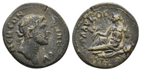 PHRYGIA. Eucarpeia. AD 193-211. Magistrate L. All. Proklos.
Obv: EYKAΡΠEIA
Turreted and draped bust of Tyche right
Rev: EΠME Λ ΑΛΛ ΠΡOKΛOY EYKAΡΠEΩ...
