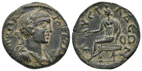 PHRYGIA. Lysias. Gordian III , 238-244. AE Triassarion. 
Obv: AYT K M AN ΓOPΔIAN 
Laureate, draped and cuirassed bust of Gordian III to right. 
Rev: Λ...