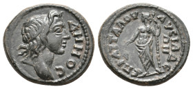 PHRYGIA. Lysias. Psuedo-autonomous. Time of Marcus Aurelius (161-180). Ae. Fla. Attalos, magistrate.
Obv: ΔΗΜΟС.
Diademed youthful head of Demos rig...