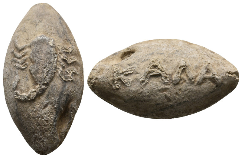 ANCIENT GREEK PB SLING BULLET. (CIRCA 4TH-1ST CENTURY BC).
Condition : See pictu...