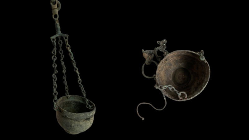ANCIENT BYZANTINE BRONZE CANDLE HOLDER (11TH-15TH CENTURY AD)
Condition : See p...