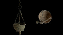 ANCIENT BYZANTINE BRONZE CANDLE HOLDER (11TH-15TH CENTURY AD)
Condition : See picture. No return.
Diameter: 27 cm
