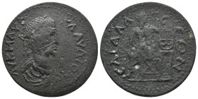 PISIDIA, Sagalassus. Claudius II AD 268-270. AE.
Obv: AV K M AVΡ ΚΛΑVΔΙOΝ.
Laureate, draped and cuirassed bust right.
Rev: CAΓAΛACCEΩN.
Apollo sea...