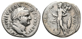 VESPASIAN, 69-79 AD. AR, Denarius. Rome.
Obv: IMP CAESAR VESPASIANVS AVG.
Laureate head of Vespasian, left.
Rev: COS VIII.
Mars standing left, hol...