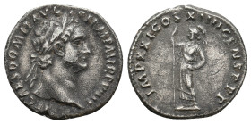 DOMITIAN, 81-96 AD. AR, Denarius. Rome.
Obv: IMP CAES DOMIT AVG GERM P M TR P VII
Laureate head of Domitian, right.
Rev: IMP XIIII COS XIIII CENS P P ...