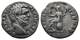 CLODIUS ALBINUS (Caesar, 193-195). Denarius. Rome.
Obv: D CLOD SEPT ALBIN CAES.
Bare head right.
Rev: ROMAE AETERNAE.
Roma seated left on shield, hold...
