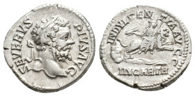SEPTIMIUS SEVERUS, 193-211 AD. AR, Denarius. Rome.
Obv: SEVERVS PIVS AVG.
Laureate head of Septimius Severus, right.
Rev: INDVLGENTIA AVGG / IN CARTH....