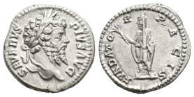 SEPTIMIUS SEVERUS, 193-211 AD. AR, Denarius. Rome.
Obv: SEVERVS PIVS AVG.
Laureate head of Septimius Severus, right.
Rev: FVNDATOR PACIS
Emperor veile...