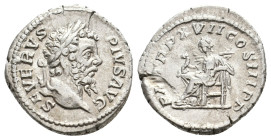 SEPTIMIUS SEVERUS. (193-211 AD). AR, Denarius. Rome.
Obv: SEVERVS PIVS AVG
Head of Septimius Severus, laureate, right.
Rev: P M TR P XVII COS III P...