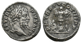 SEPTIMIUS SEVERUS (193-211 AD). AR, Denarius. Rome.
Obv: SEVERVS PIVS AVG
Laureate head of Septimius Severus, right.
Rev: P M TR P XV COS III P P....