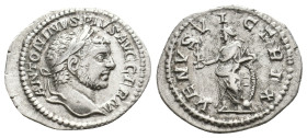 CARACALLA, 197-217 AD. AR, Denarius. Rome.
Obv: ANTONINVS PIVS AVG GERM.
Laureate head of Caracalla, right.
Rev: VENVS VICTRIX.
Venus standing lef...