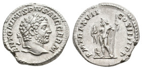 CARACALLA, 197-217 AD. AR, Denarius. Rome.
Obv: ANTONINVS PIVS AVG GERM
Laureate head of Caracalla, right.
Rev: P M TR P XVII COS IIII P P
Jupiter sta...