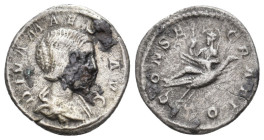 DIVA JULIA MAESA, Died 223 AD. AR, Denarius. Rome.
Obv: DIVA MAESA AVG.
Draped bust of Julia Maesa, right.
Rev: CONSECRATIO.
Augusta, with sceptre and...