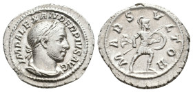 SEVERUS ALEXANDER, 222-235 AD. AR, Denarius. Rome.
Obv: IMP ALEXANDER PIVS AVG.
Laureate, draped and cuirassed bust of Severus Alexander, right.
Re...