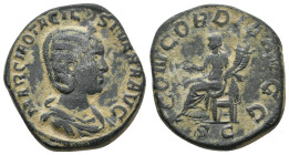 OTACILIA SEVERA Augusta, 244-249 AD. AE, Sestertius. Rome.
Obv: MARCIA OTACIL SEVERA AVG.
Draped bust of Otacilia Severa, right, wearing stephane.
...