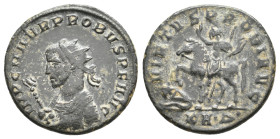 PROBUS, 276-282 AD. Antoninianus. Serdica.
Obv: MP C M AVR PROBVS AVG
Radiate bust of Probus to left in consular robes, holding eagle-tipped scepter...
