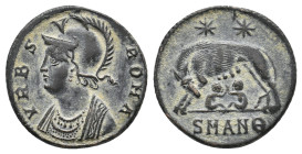 CONSTANTINE I 'THE GREAT' (307/10-337). Follis. Antioch. Commemorative series.
Obv: VRBS ROMA.
Helmeted and mantled bust of Roma left.
Rev: SMANΘ....