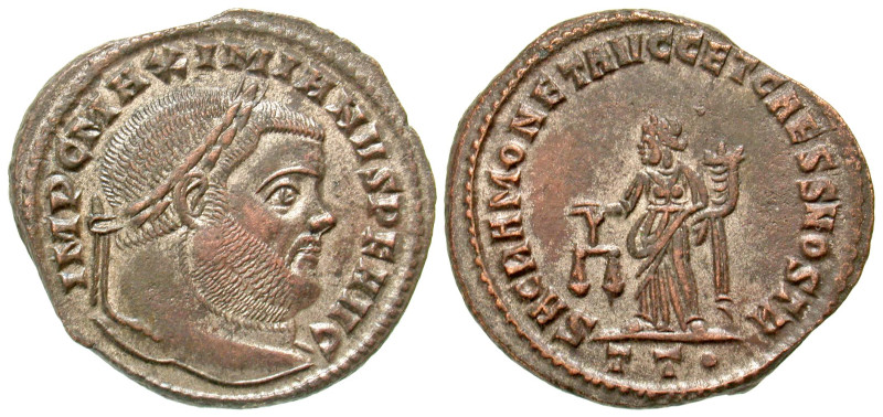 "Maximianus. First reign, A.D. 286-305. BI follis (28.3 mm, 9.50 g, 11 h). Ticin...