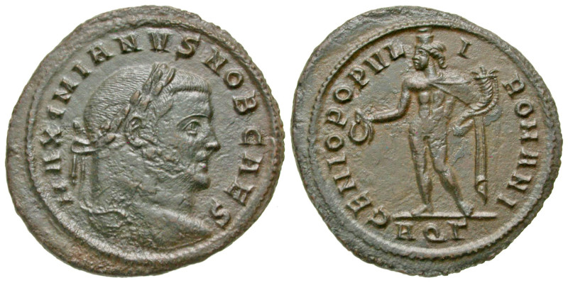 "Galerius. As Caesar, A.D. 293-305. AE follis (29.3 mm, 8.49 g, 6 h). "larger he...
