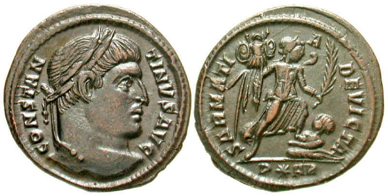 "Constantine I. A.D. 307/10-337. AE follis (20.9 mm, 2.81 g, 11 h). Arles mint, ...