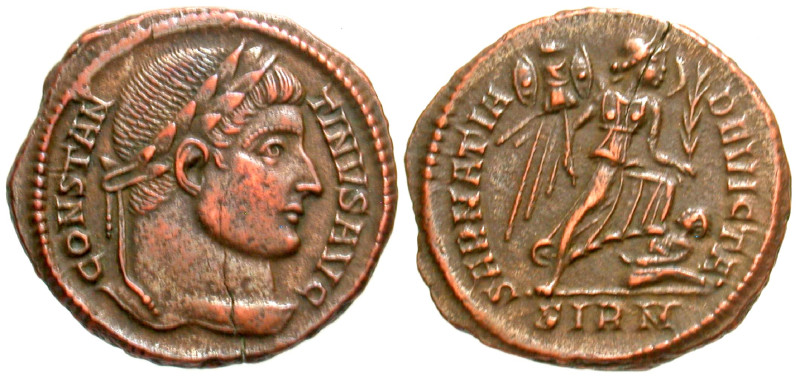 "Constantine I. A.D. 307/10-337. AE reduced follis (19.4 mm, 3.06 g, 6 h). Sirmi...