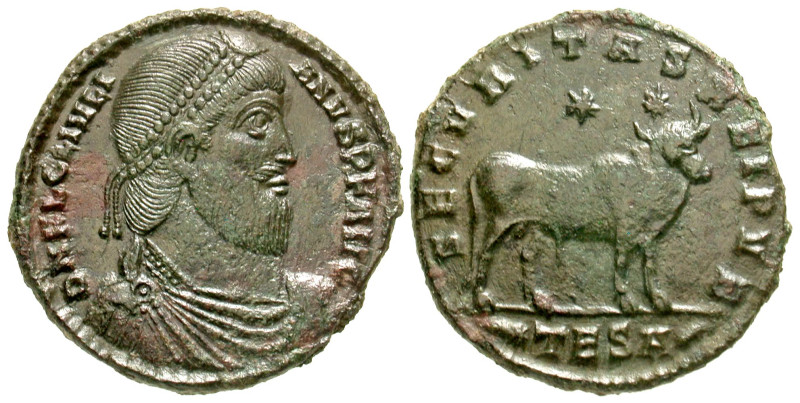 "Julian II. A.D. 360-363. AE follis (27.9 mm, 8.56 g, 6 h). Thessalonica mint, s...