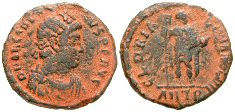 "Arcadius. A.D. 383-408. AE majorina (21.5 mm, 4.60 g, 6 h). Antioch mint, struc...